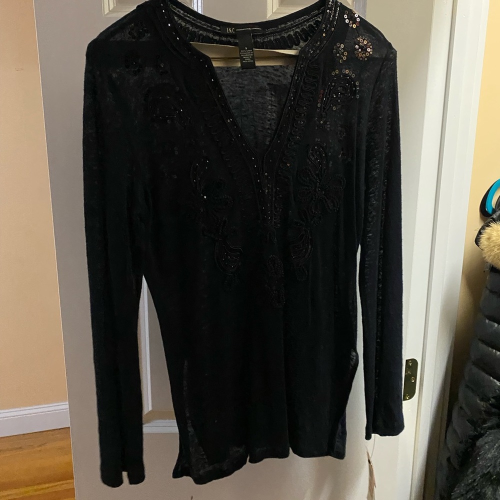 Brand new with tags INC navy sequined top